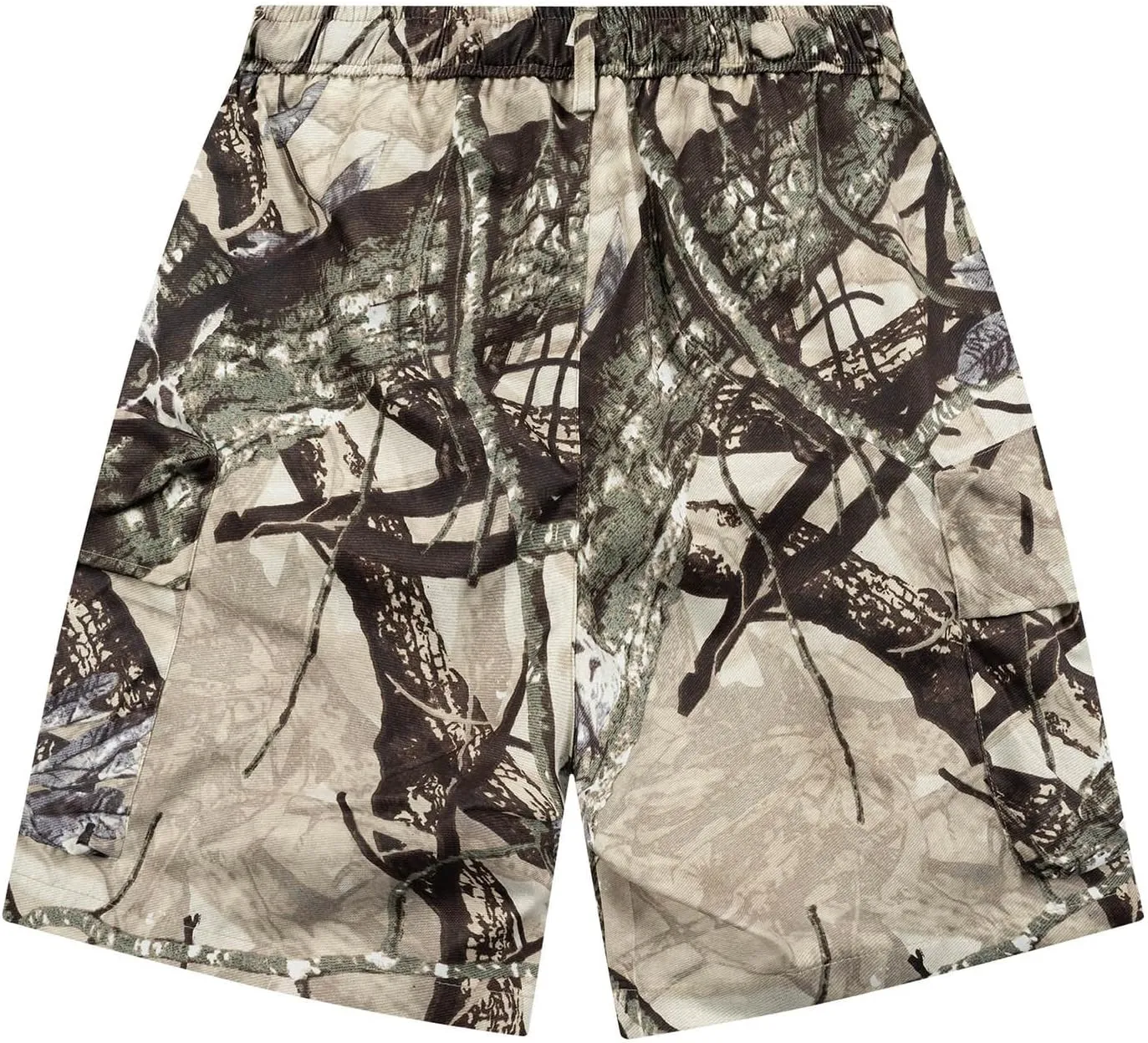 Lastesso Mens Shorts Camo Summer Hiking Shorts Waist Pleated Belted Shorts with Pockets Training Running Jogger Pants