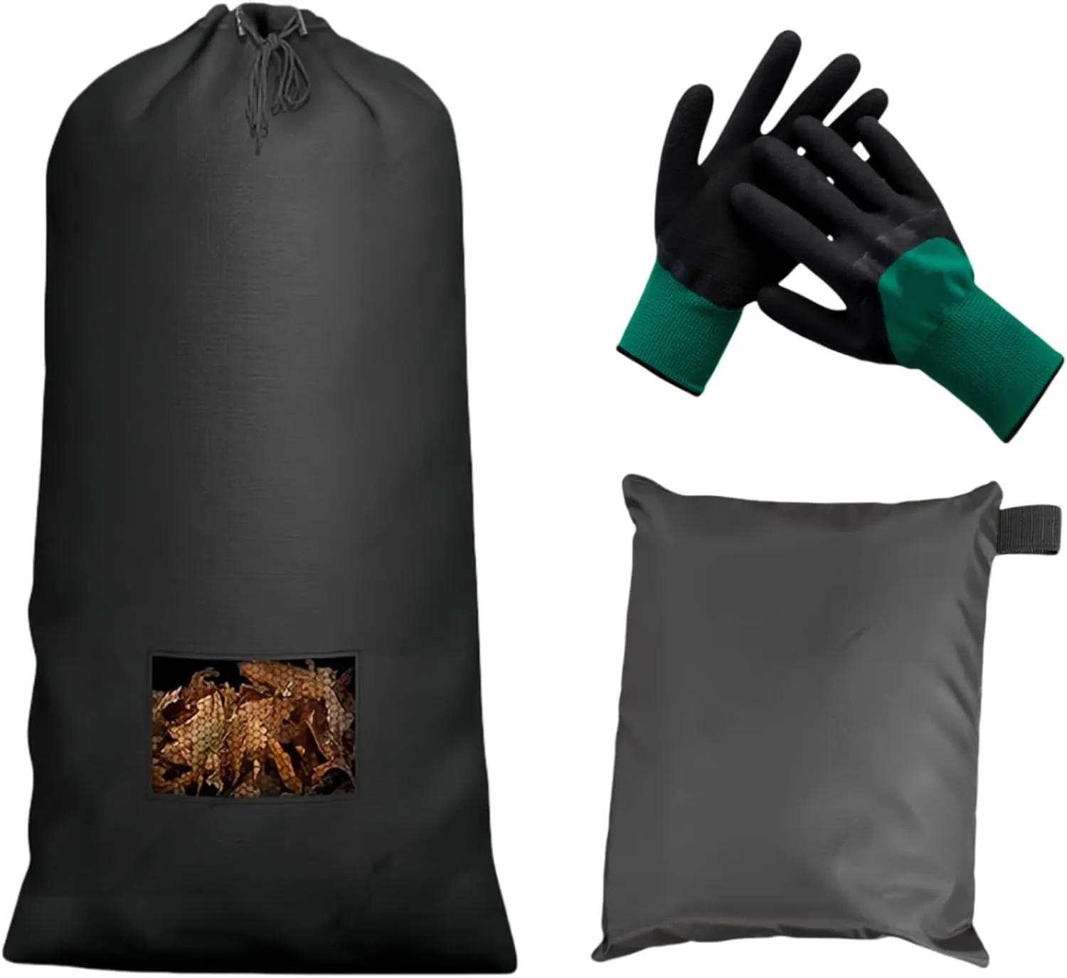 Lawn Tractor Leaf Bag,Heavy-Duty 420D Oxford Cloth， 78.7 x 51.1IN，Reusable Large Capacity Leaf Bag with Zipper and Vent，The Leaf Collector fits for Most Riding Lawn Mowers，with Storage Bag and Gloves