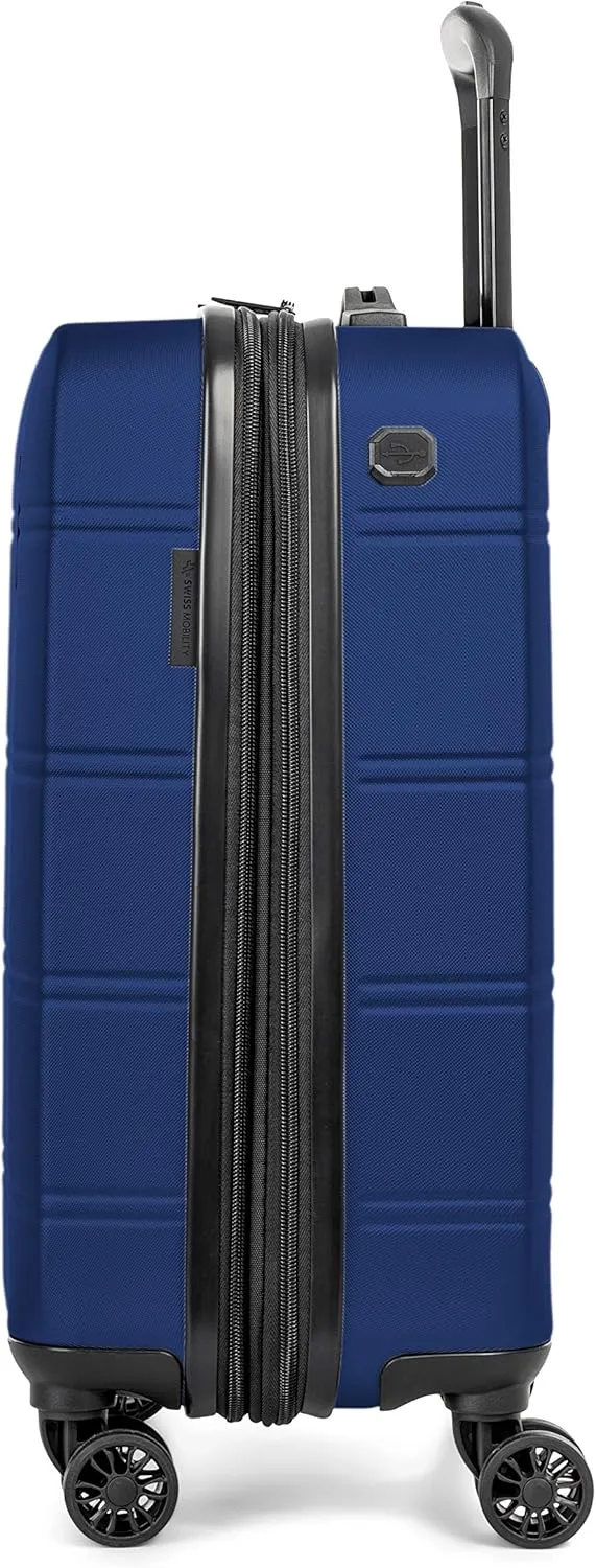 LAX Collection Hard Shell Spinner Carry On Luggage for Airplanes, Rolling Suitcase with 360-Degree Spinner Wheels, Retractable Handle, Airline Approved, 20 Inch, Blue