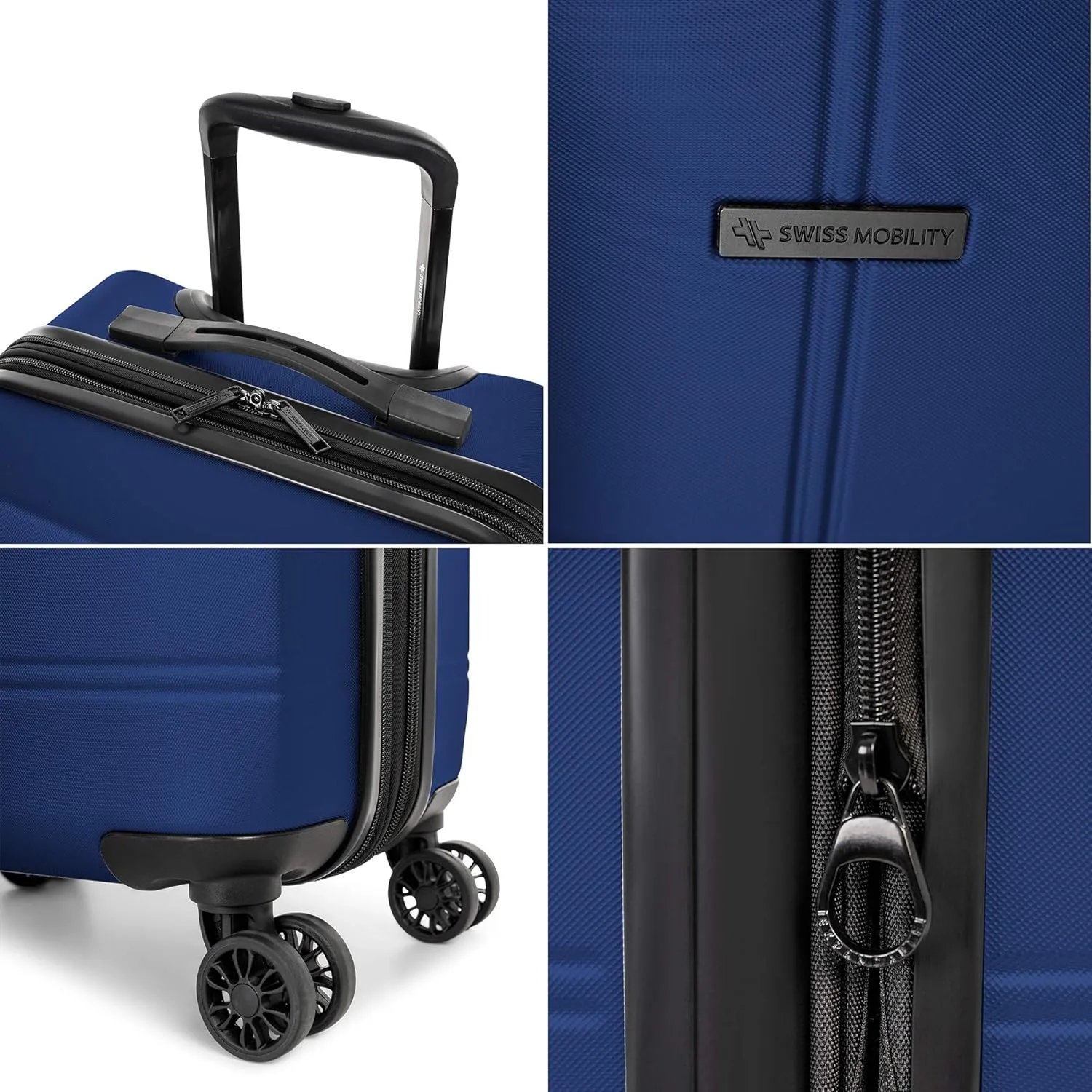 LAX Collection Hard Shell Spinner Carry On Luggage for Airplanes, Rolling Suitcase with 360-Degree Spinner Wheels, Retractable Handle, Airline Approved, 20 Inch, Blue