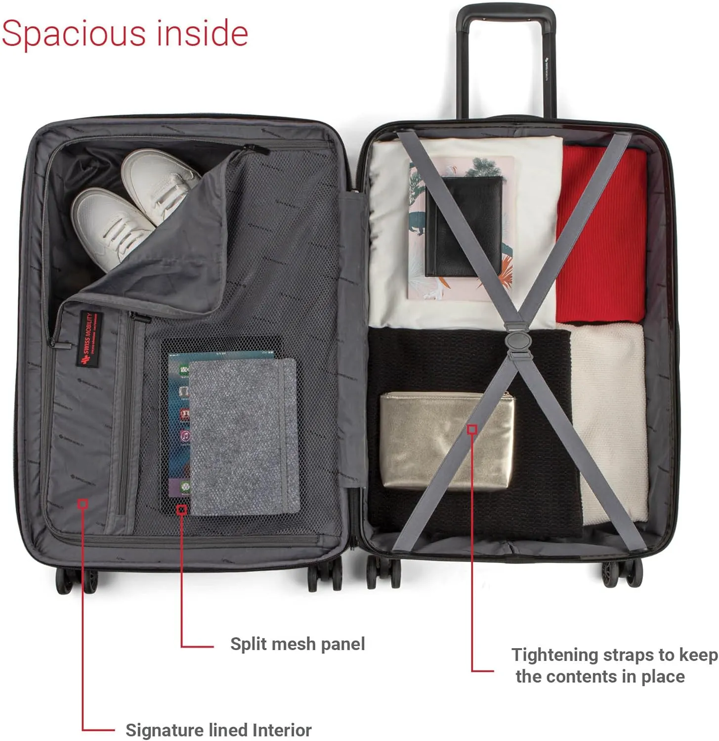 LAX Collection Hard Shell Spinner Carry On Luggage for Airplanes, Rolling Suitcase with 360-Degree Spinner Wheels, Retractable Handle, Airline Approved, 20 Inch, Blue