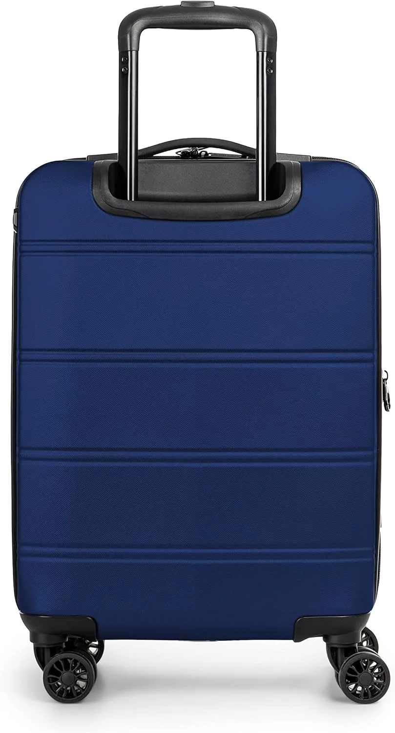 LAX Collection Hard Shell Spinner Carry On Luggage for Airplanes, Rolling Suitcase with 360-Degree Spinner Wheels, Retractable Handle, Airline Approved, 20 Inch, Blue
