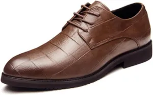 LAZIRO Spring and Autumn Leather Shoes Men's Business Formal Dress Groomsmen Plus Size Shoes All-Match Casual Wedding Shoes