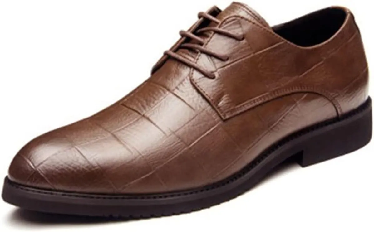 LAZIRO Spring and Autumn Leather Shoes Men's Business Formal Dress Groomsmen Plus Size Shoes All-Match Casual Wedding Shoes