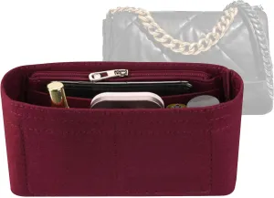 Lckaey Purse Organizer Insert for 19 Bag Flap Small bag Organizer with Side Zipper Pocket 1016Claret-S