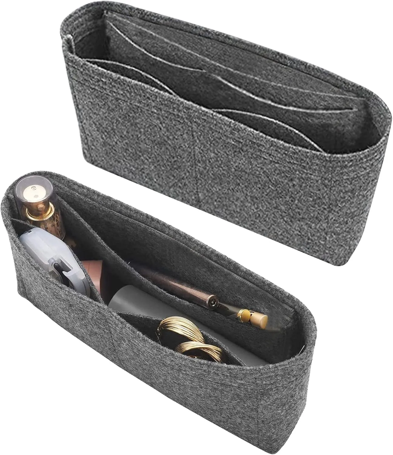 Lckaey Purse Organizer Insert for bag insert organizer classic flap medium Purse Organizer No zipper2009lightgray-M