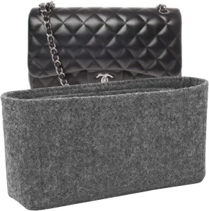 Lckaey Purse Organizer Insert for bag insert organizer classic flap medium Purse Organizer No zipper2009lightgray-M
