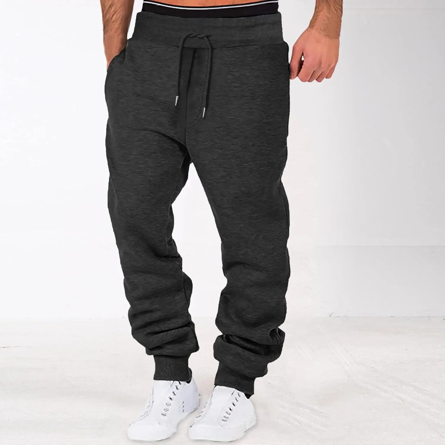 LCMTWX Cargo Pants for Men Casual Jogging Sports Elastic with Pockets Men's Men's Pants Fleece Active Tech Joggers
