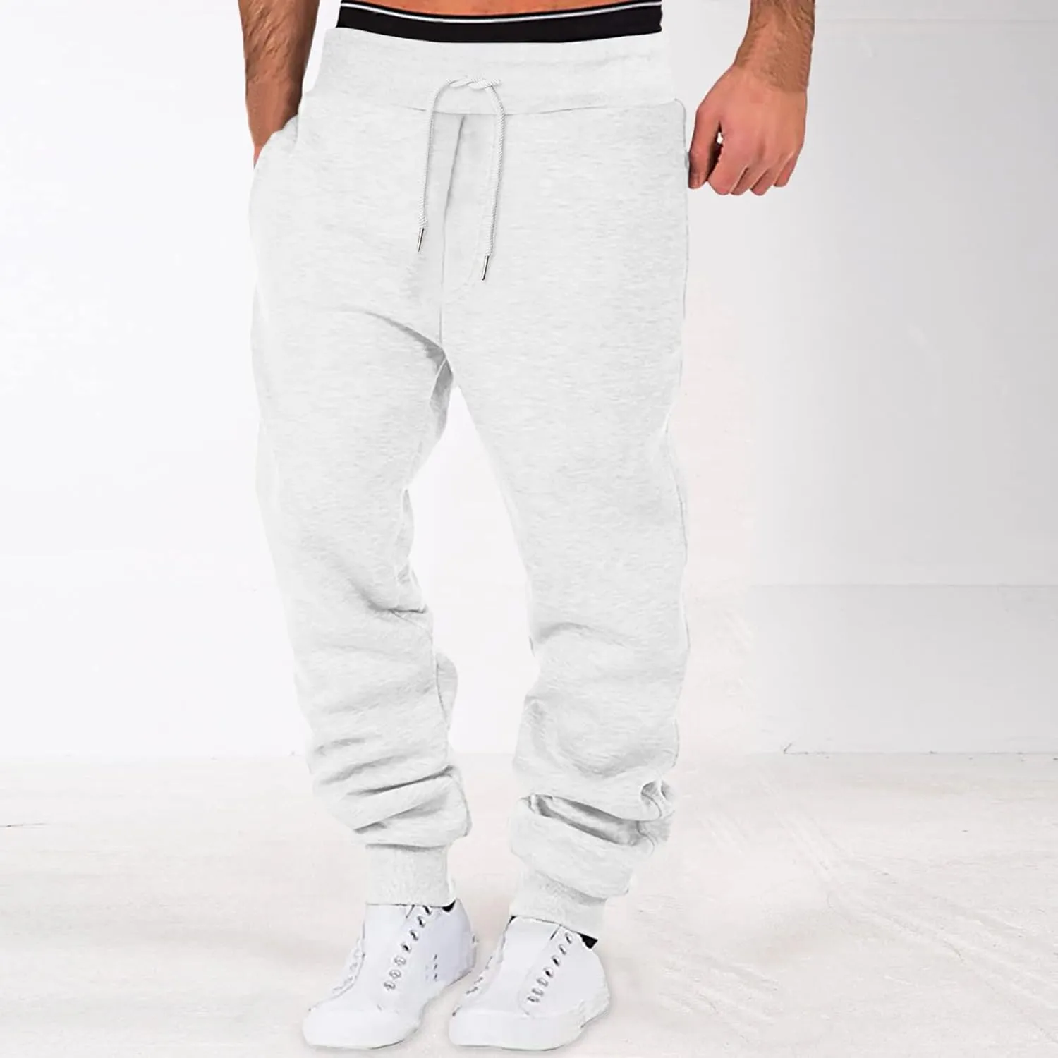 LCMTWX Cargo Pants for Men Casual Jogging Sports Elastic with Pockets Men's Men's Pants Fleece Active Tech Joggers