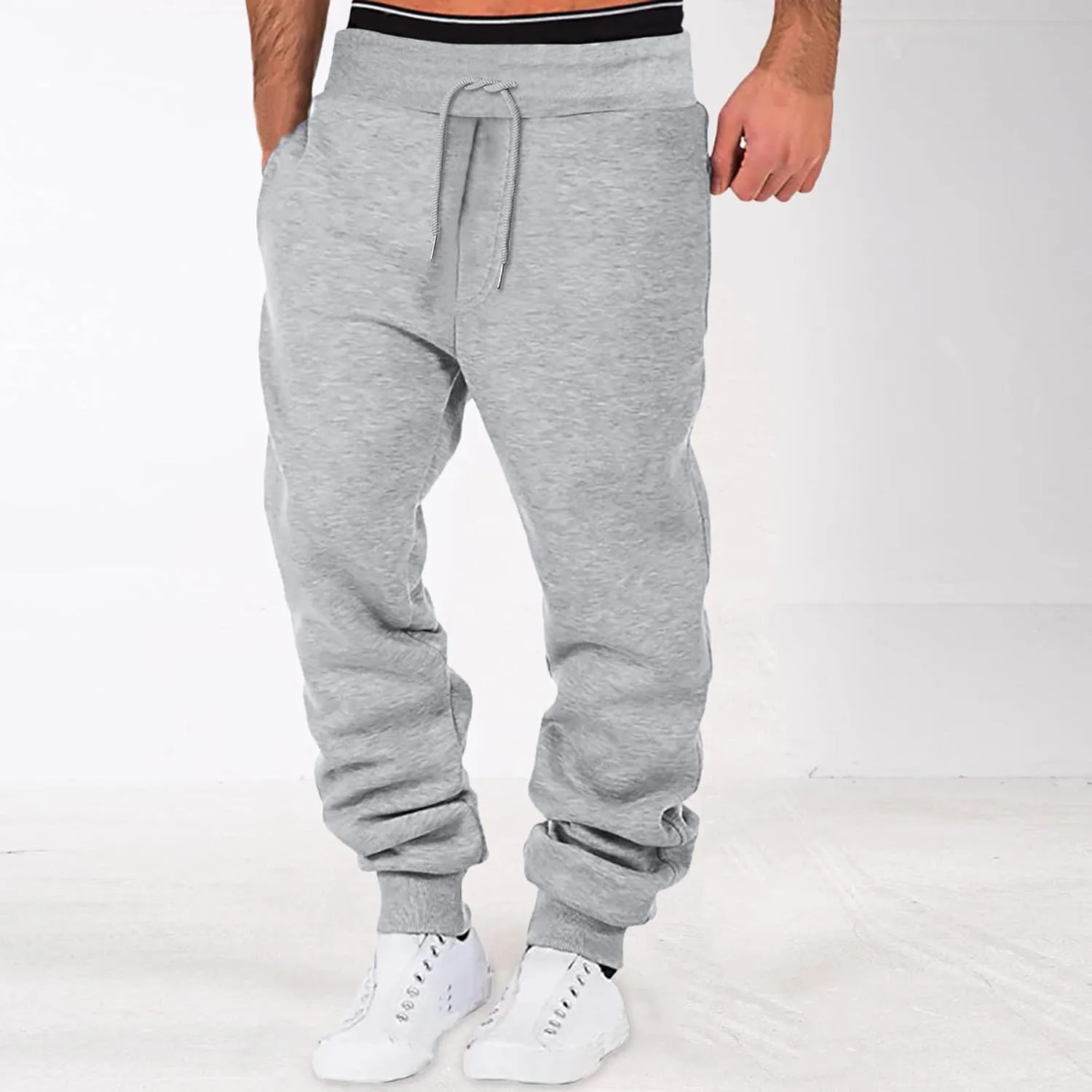 LCMTWX Cargo Pants for Men Casual Jogging Sports Elastic with Pockets Men's Men's Pants Fleece Active Tech Joggers