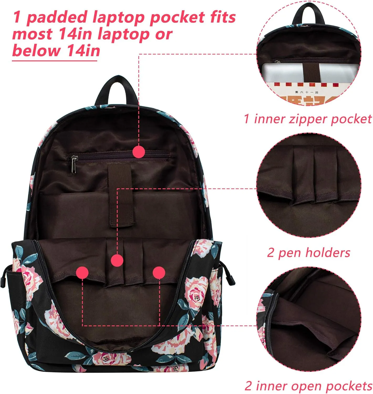 Leaper Travel Backpack for Women Girls Water Resistant Backpack for School Laptop Backpack Kids Backpack Kawaii Bookbag