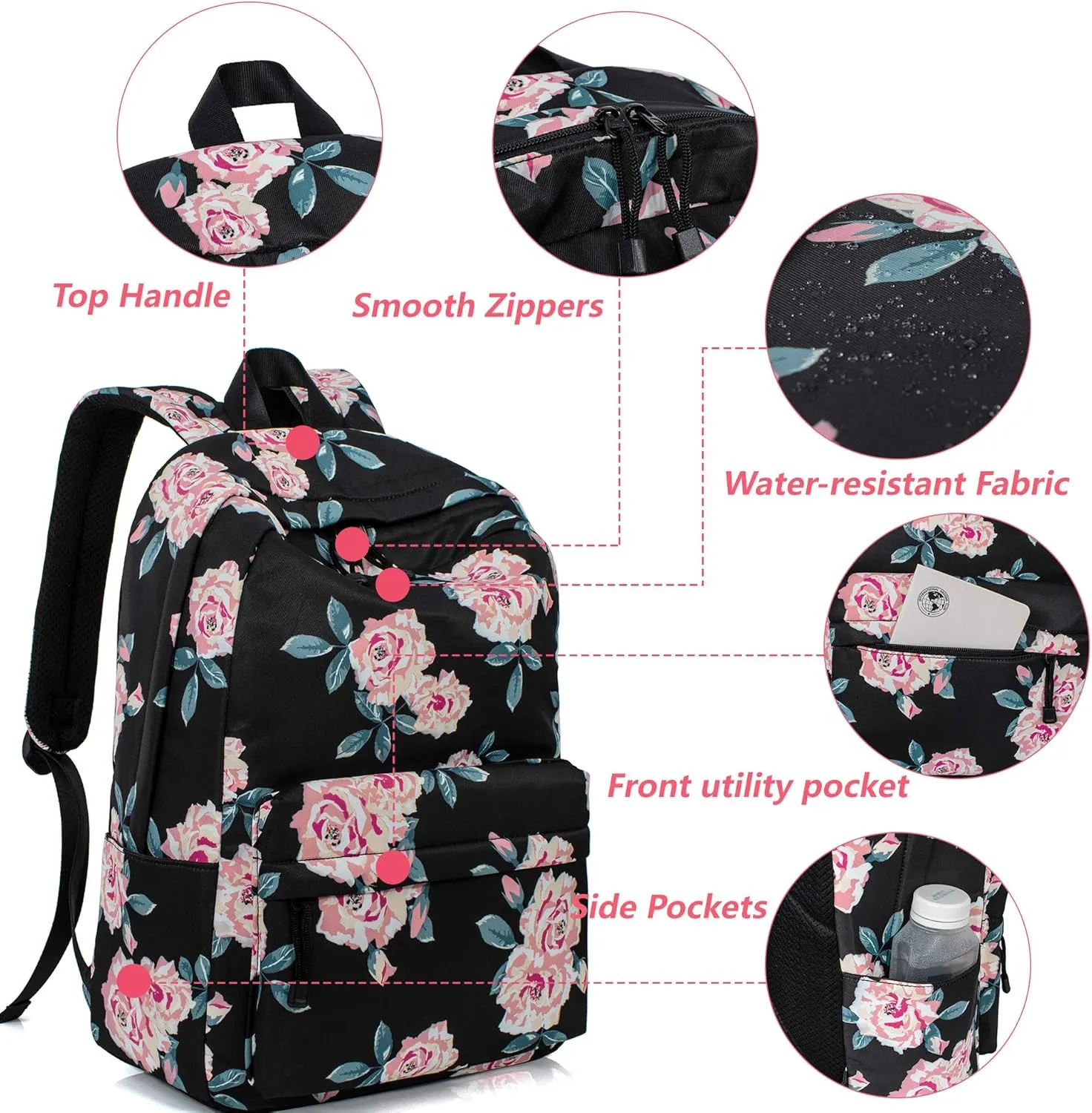 Leaper Travel Backpack for Women Girls Water Resistant Backpack for School Laptop Backpack Kids Backpack Kawaii Bookbag