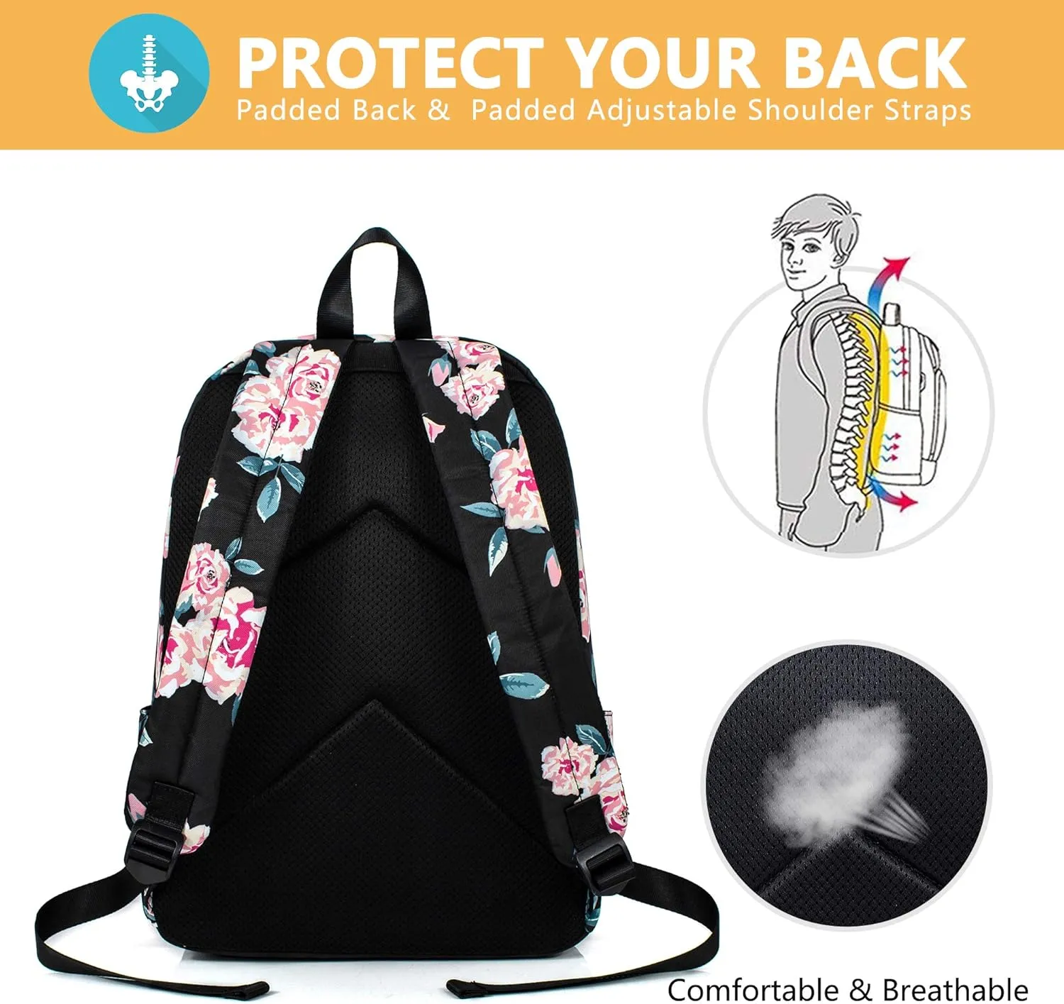 Leaper Travel Backpack for Women Girls Water Resistant Backpack for School Laptop Backpack Kids Backpack Kawaii Bookbag