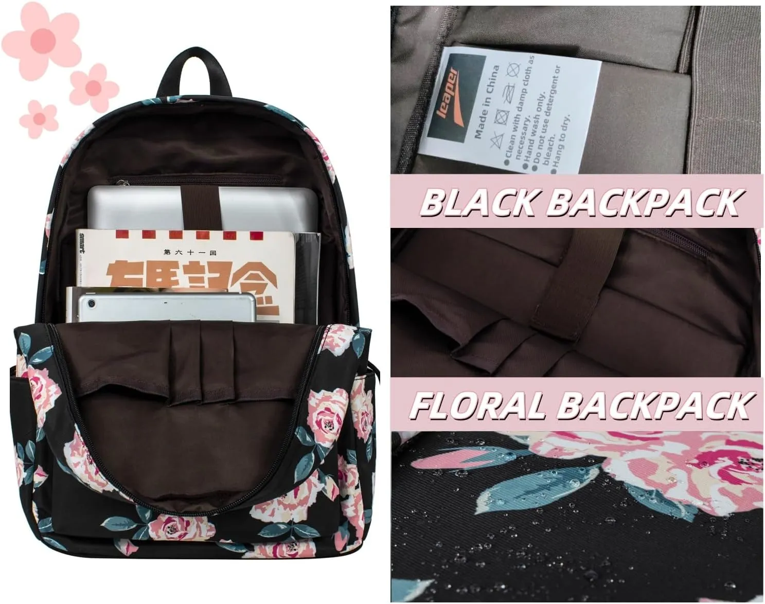 Leaper Travel Backpack for Women Girls Water Resistant Backpack for School Laptop Backpack Kids Backpack Kawaii Bookbag