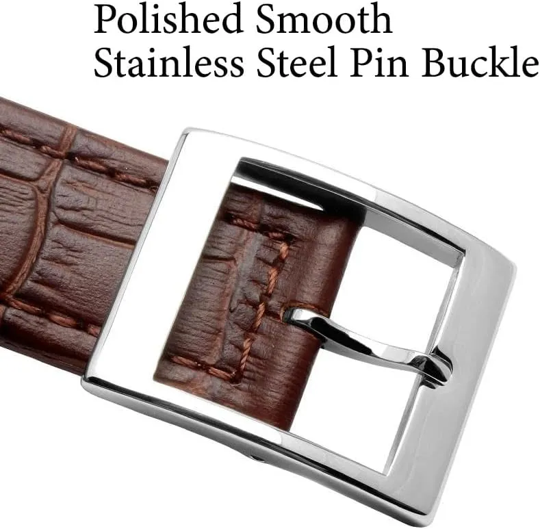 Leather Strap For Swatch Classic Design Business Watch Band with Stainless Steel Clasp