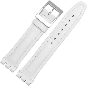 Leather Strap For Swatch Classic Design Business Watch Band with Stainless Steel Clasp