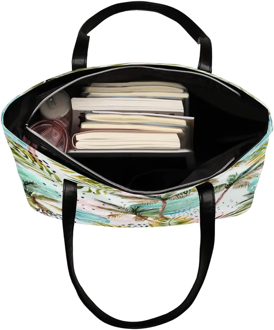Leather Tote Bag for Women Fashion Shoulder Bag Purses and Handbags Large Capacity Satchel Bags for Work Travel