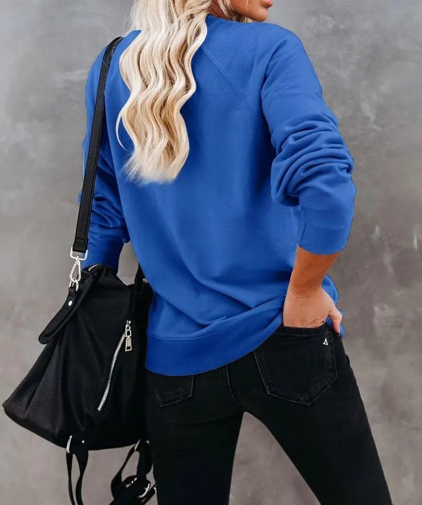 LEEDYA Women Long Sleeve Mama Sweatshirts Round Neck Pullover Loose Lightweight Blouse Tops