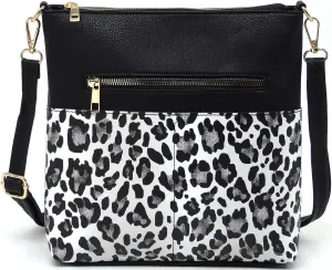 Leopard Print Crossbody Bag Animal Printed Shoulder Bag Womens Purse Satchel