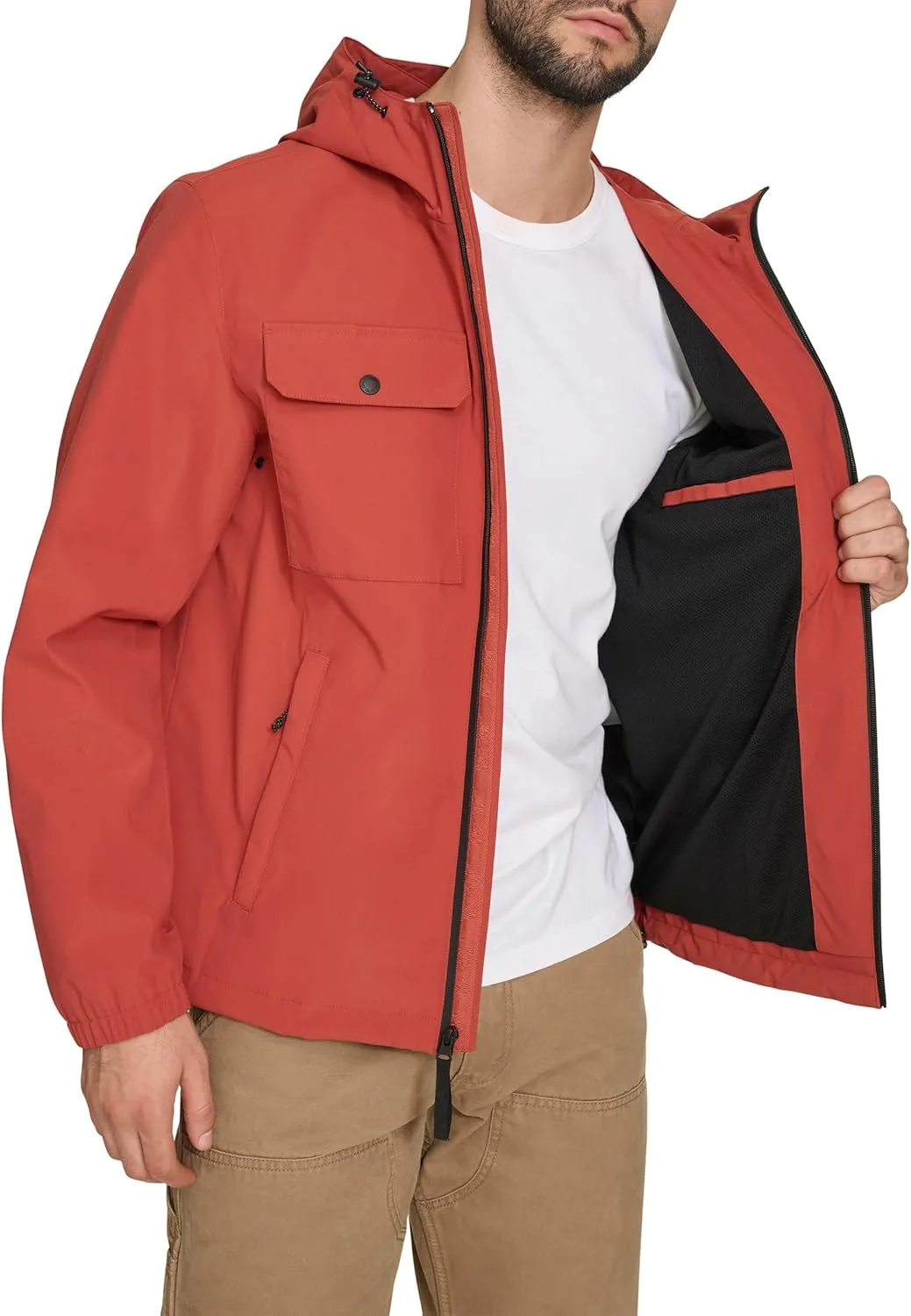 Levi's Men's Hooded Waterproof Arctic Cloth Rain Jacket