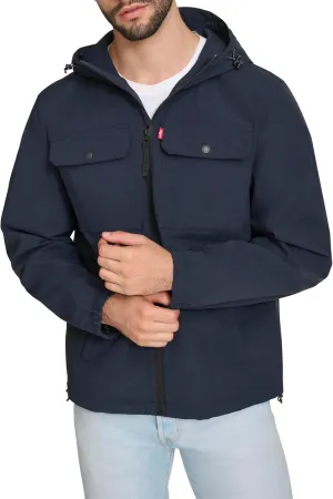Levi's Men's Hooded Waterproof Arctic Cloth Rain Jacket