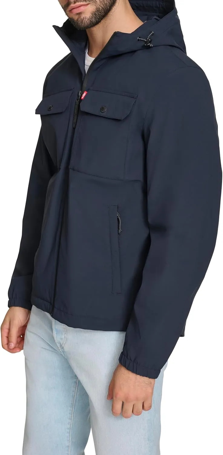 Levi's Men's Hooded Waterproof Arctic Cloth Rain Jacket