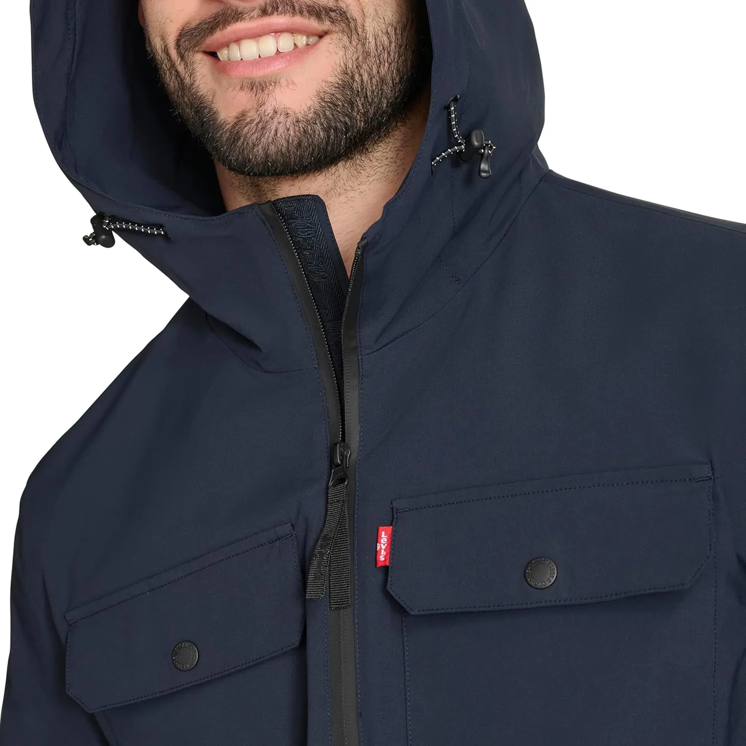 Levi's Men's Hooded Waterproof Arctic Cloth Rain Jacket