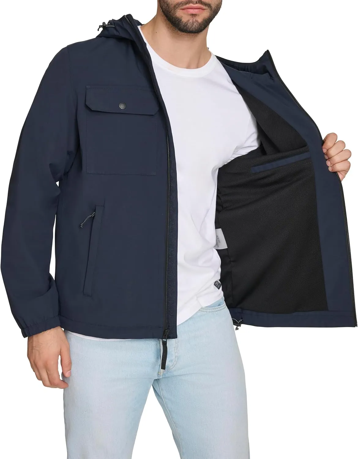 Levi's Men's Hooded Waterproof Arctic Cloth Rain Jacket