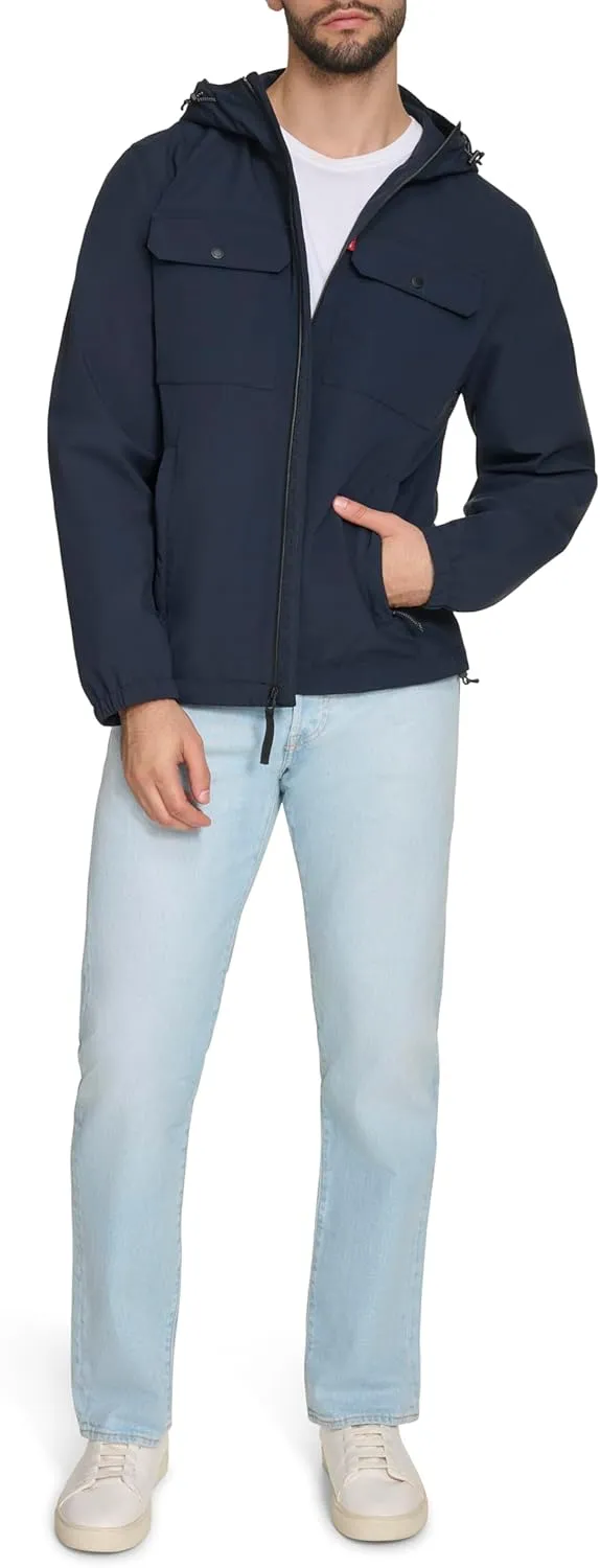Levi's Men's Hooded Waterproof Arctic Cloth Rain Jacket