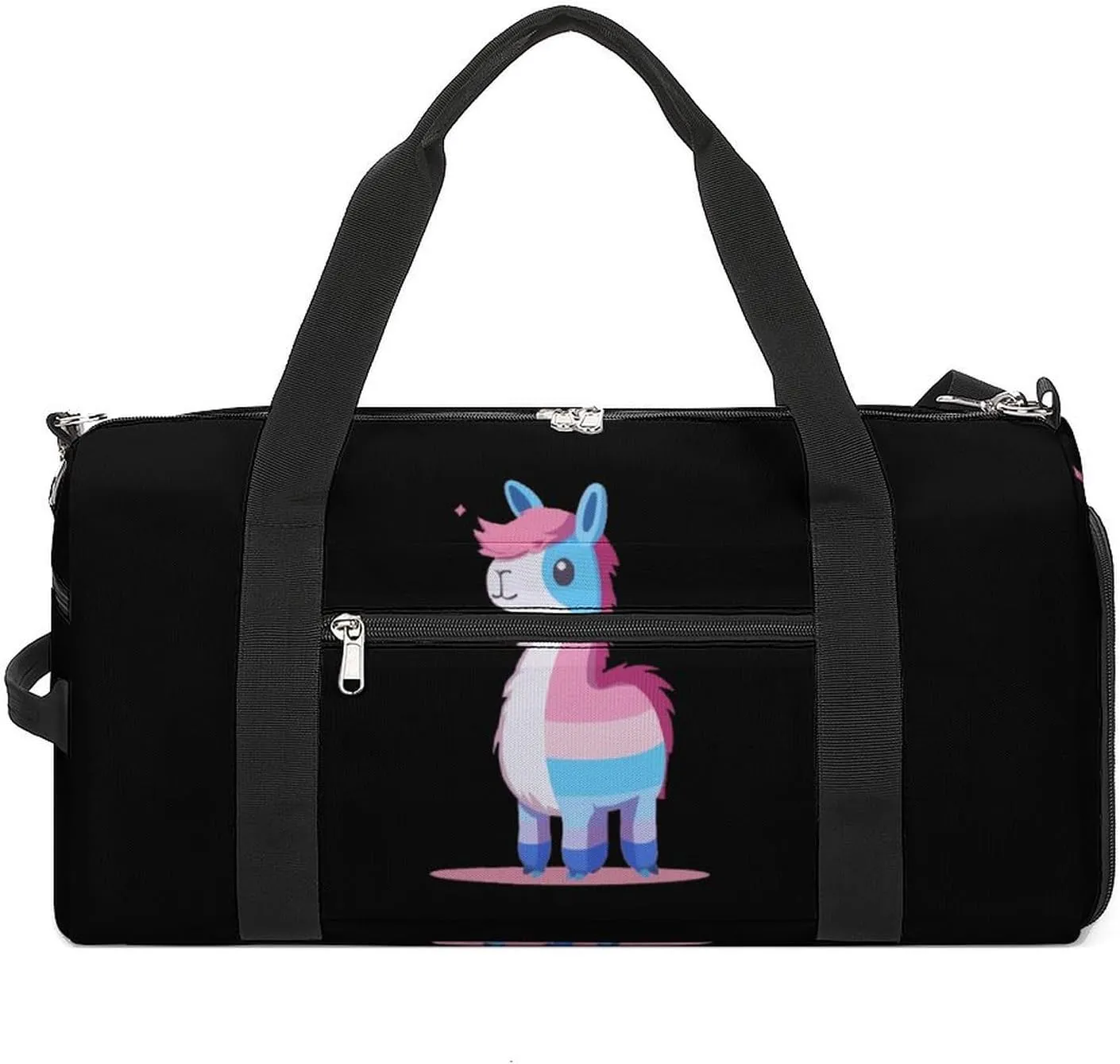 LGBT Llama Transgender Flag Pride Gym Bag for Men Women Lightweight Duffel Bag Sports Workout Bag for Travel Yoga