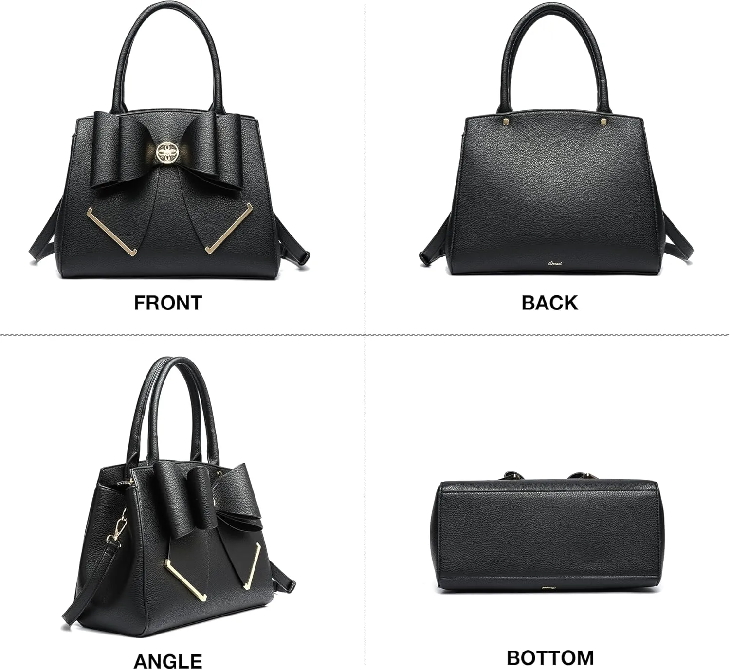 Like Dreams Vegan Leather Tote Bag for Women - Elegant Bowtie Satchel Purse, Stylish Handbag & Purse for Women