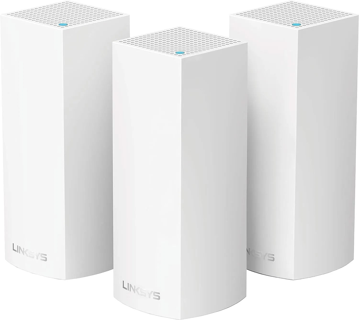 Linksys WHW0301 Velop Intelligent Mesh WiFi Router System: AC2200 Tri-Band, Network for Full-Speed Coverage, Computer Internet Wireless Routers Extender for Home (White, 3-Pack) (Renewed)