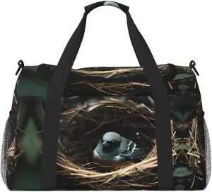 Little bird nest Hand Travel Bag Vacation Tote - Large Reusable Shopping Canvas Bag, Eco-Friendly Crossbody for Sports Gym