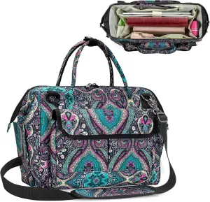 LoDrid Bible Bag Tote with Multiple Pockets for Bible Items, Bible Carrier with Steel Frame Top for Men & Women, Totem, Bag Only