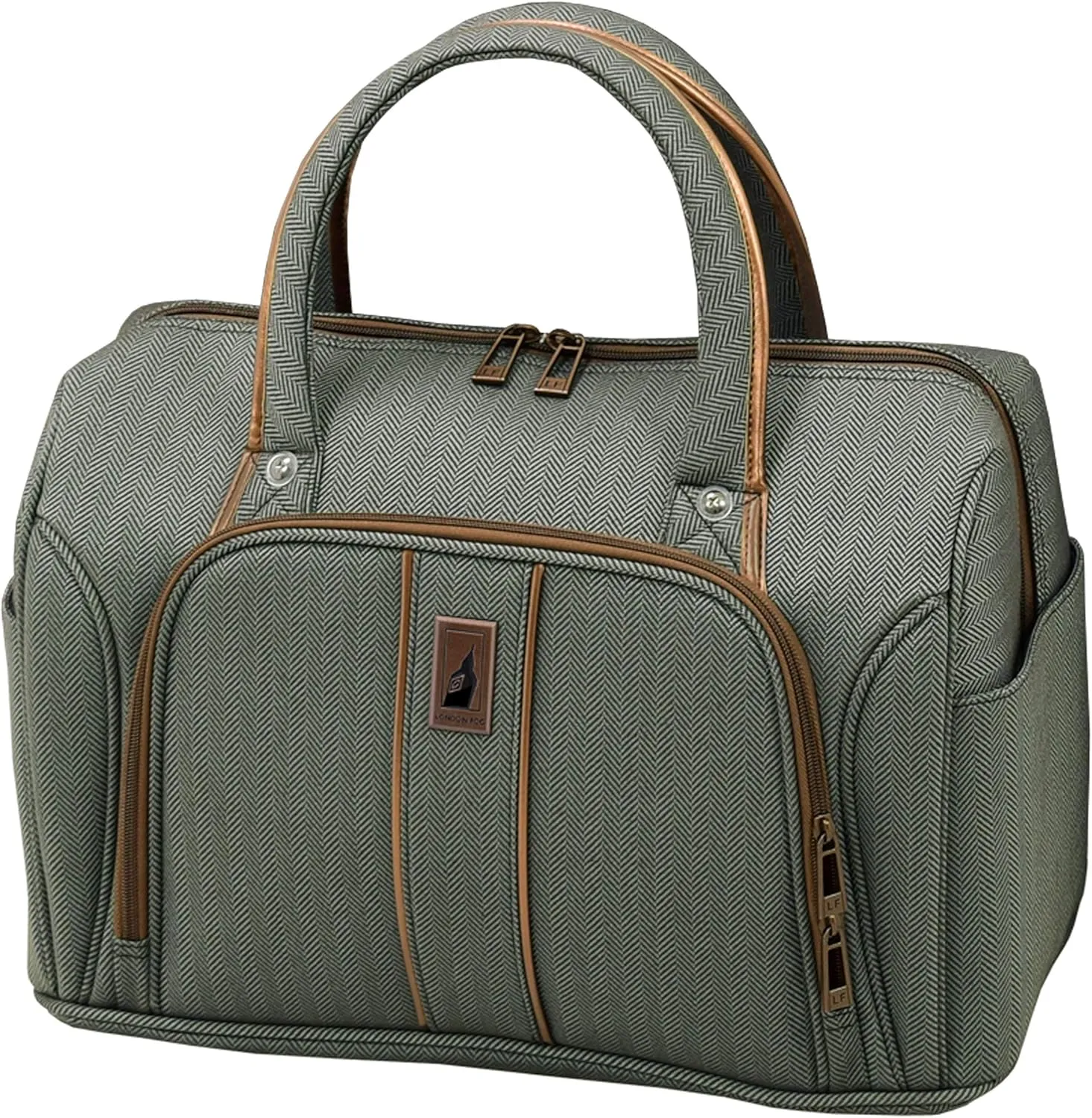 LONDON FOG Newcastle Softside Expandable Spinner Luggage, Slate Bronze, 4 Piece Set