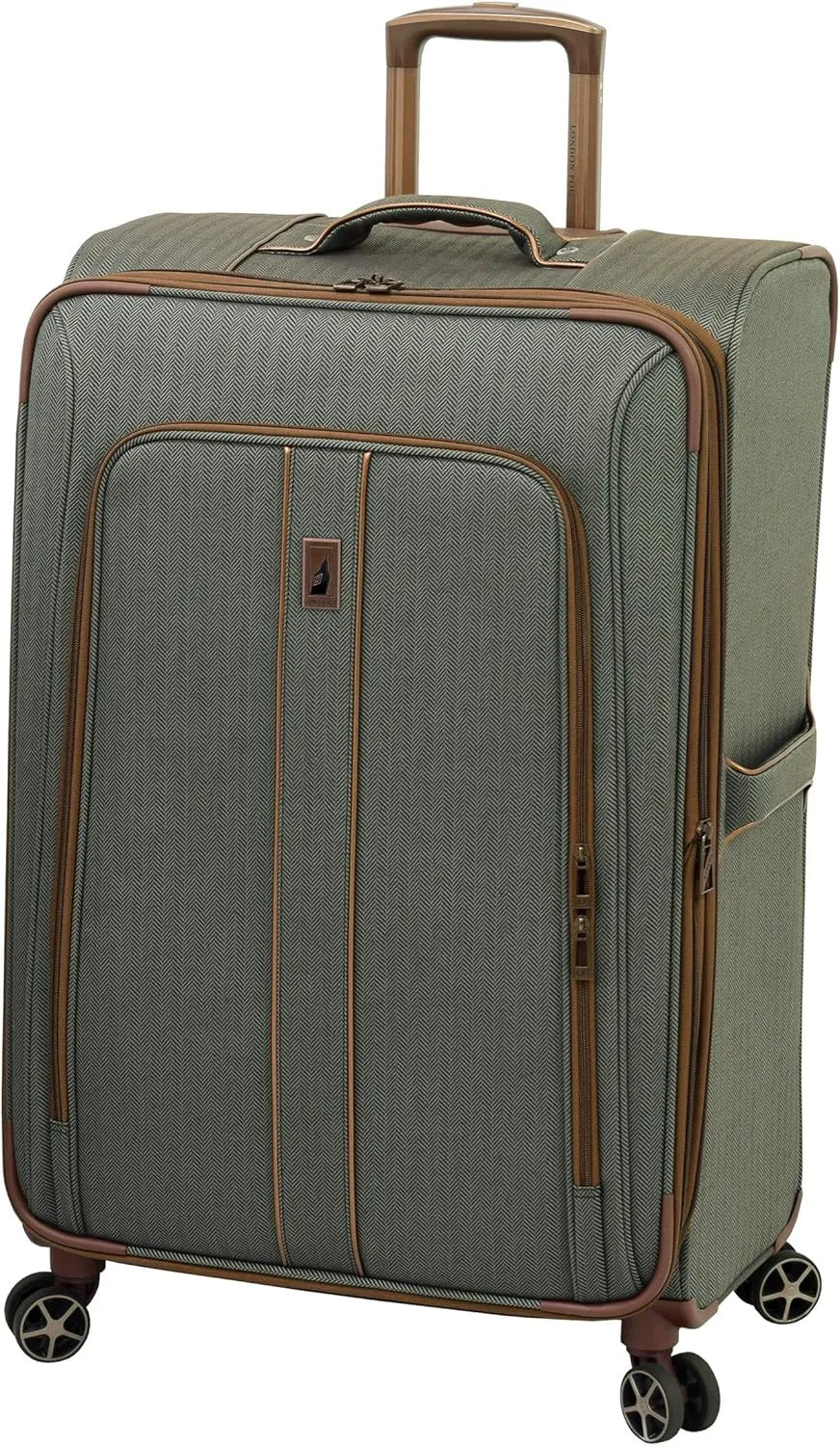 LONDON FOG Newcastle Softside Expandable Spinner Luggage, Slate Bronze, 4 Piece Set