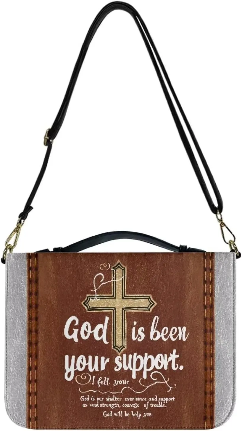 Lotusorchid Bible Cover for Women, Bible Book Cover for Men with Pocket, Bible Tote Bag with Detachable Shoulder Strap