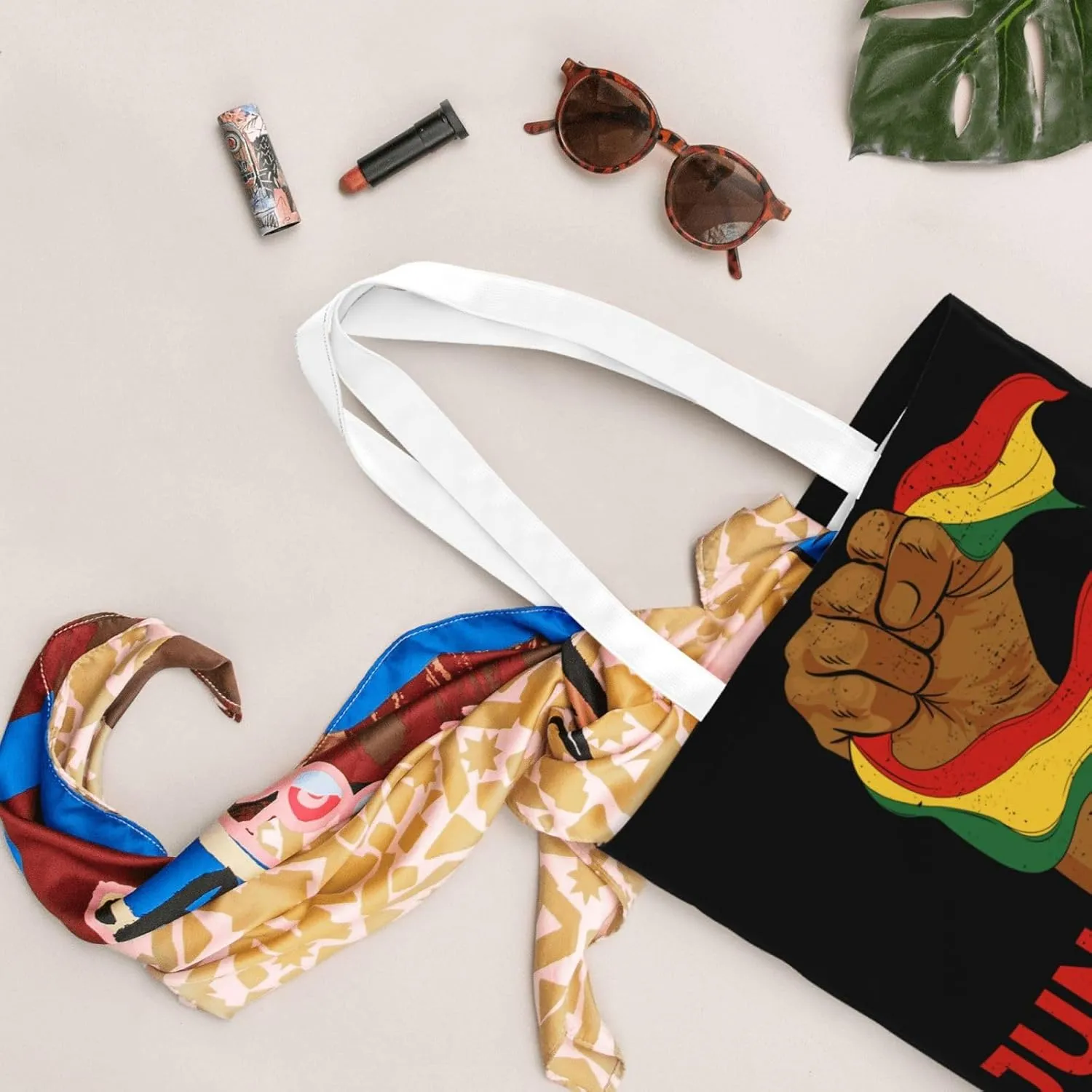 Love Sunflower Juneteenth Festival Tote Bag Reusable Shoulder Tote Bag For Women Lady Vacation, Shopping, Work