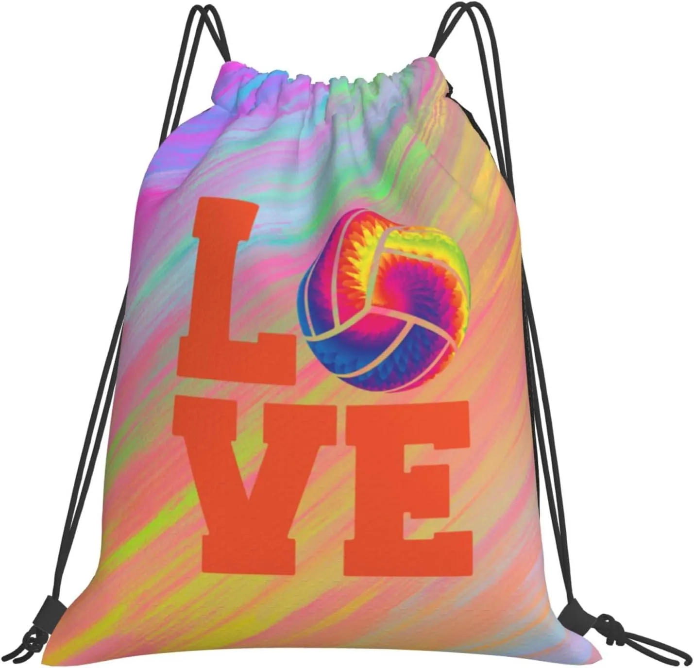 Love Volleyball Unisex Drawstring Backpack Bag Sport Gym Swim Travel Sackpack