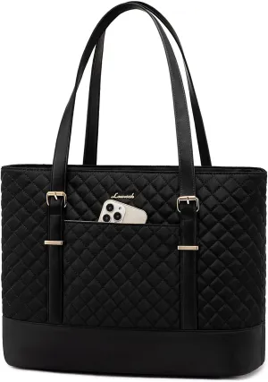 LOVEVOOK Laptop Bag for Women, 17.3 Inch Work Tote Computer Bag With Large Cup Holder, Lightweight Large Laptop Briefcase for Travel, Bussiness, Teacher