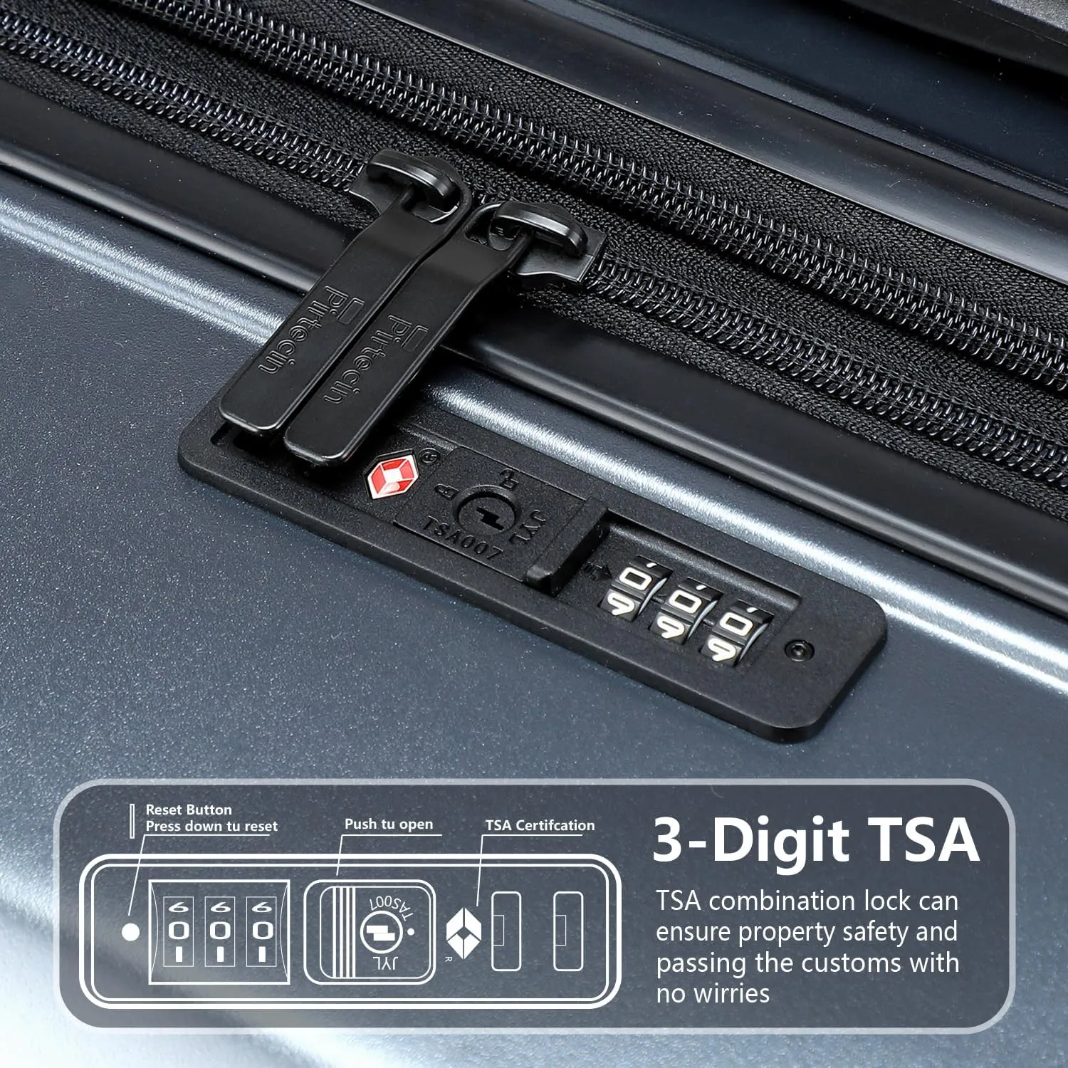 Luggage Sets 2 Piece, 20/28 Inch Lightweight Expandable PC Hardside Durable Suitcases with Spinner Wheels & TSA Lock, Gray