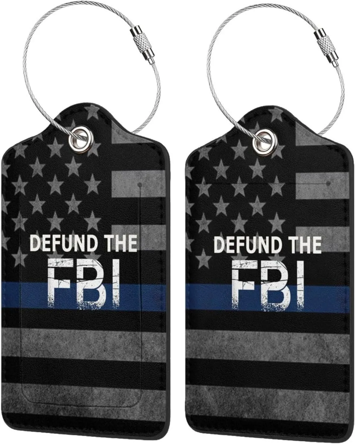 Luggage Tag Abolish Defund The FBI Pu Leather Identifiers Id Tag Bag Suitcase Labels