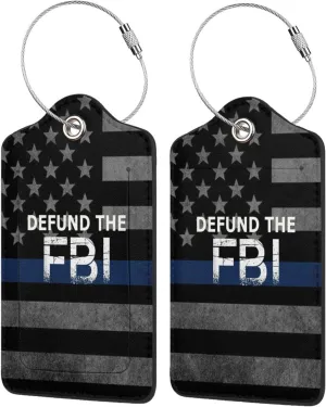 Luggage Tag Abolish Defund The FBI Pu Leather Identifiers Id Tag Bag Suitcase Labels