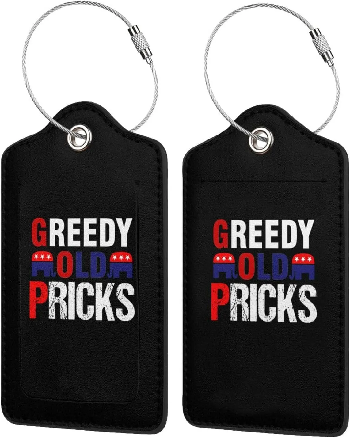 Luggage Tag Greedy Old Pricks Pu Leather Identifiers Id Tag Bag Suitcase Labels