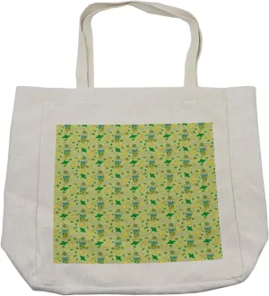 Lunarable Drinks Shopping Bag, Refreshing Citrus Drink with Lemon Slices Leaves Summer Cocktails, Eco-Friendly Reusable Bag for Groceries Beach and More, 15.5" X 14.5", Cream