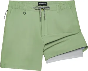 maamgic Mens Casual Shorts with Compression Liner 5/7 Inch Classic Fit Khaki Shorts