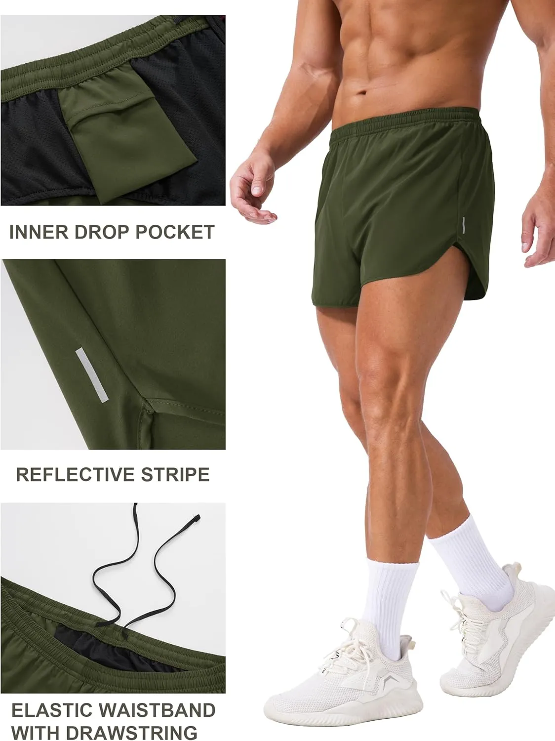 MAGCOMSEN Running Shorts for Men 3 Inch Quick Dry Gym Lightweight Shorts Mens for Athletic Workout with Liner