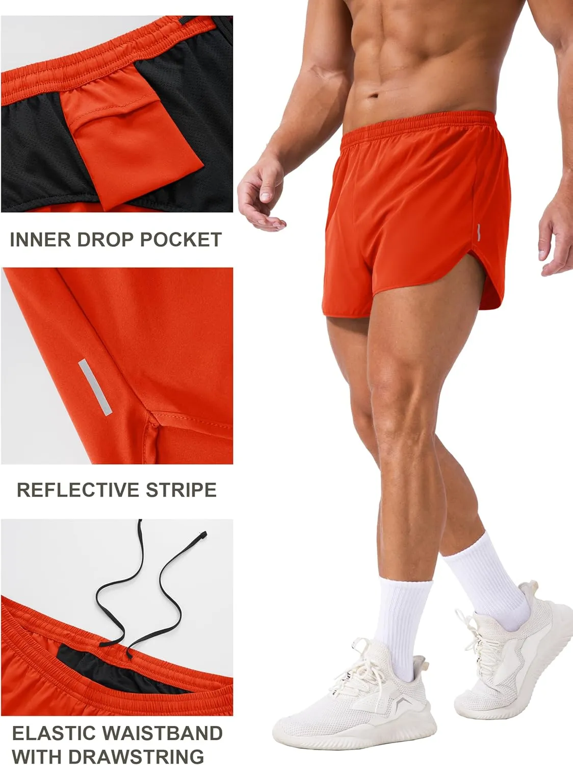 MAGCOMSEN Running Shorts for Men 3 Inch Quick Dry Gym Lightweight Shorts Mens for Athletic Workout with Liner