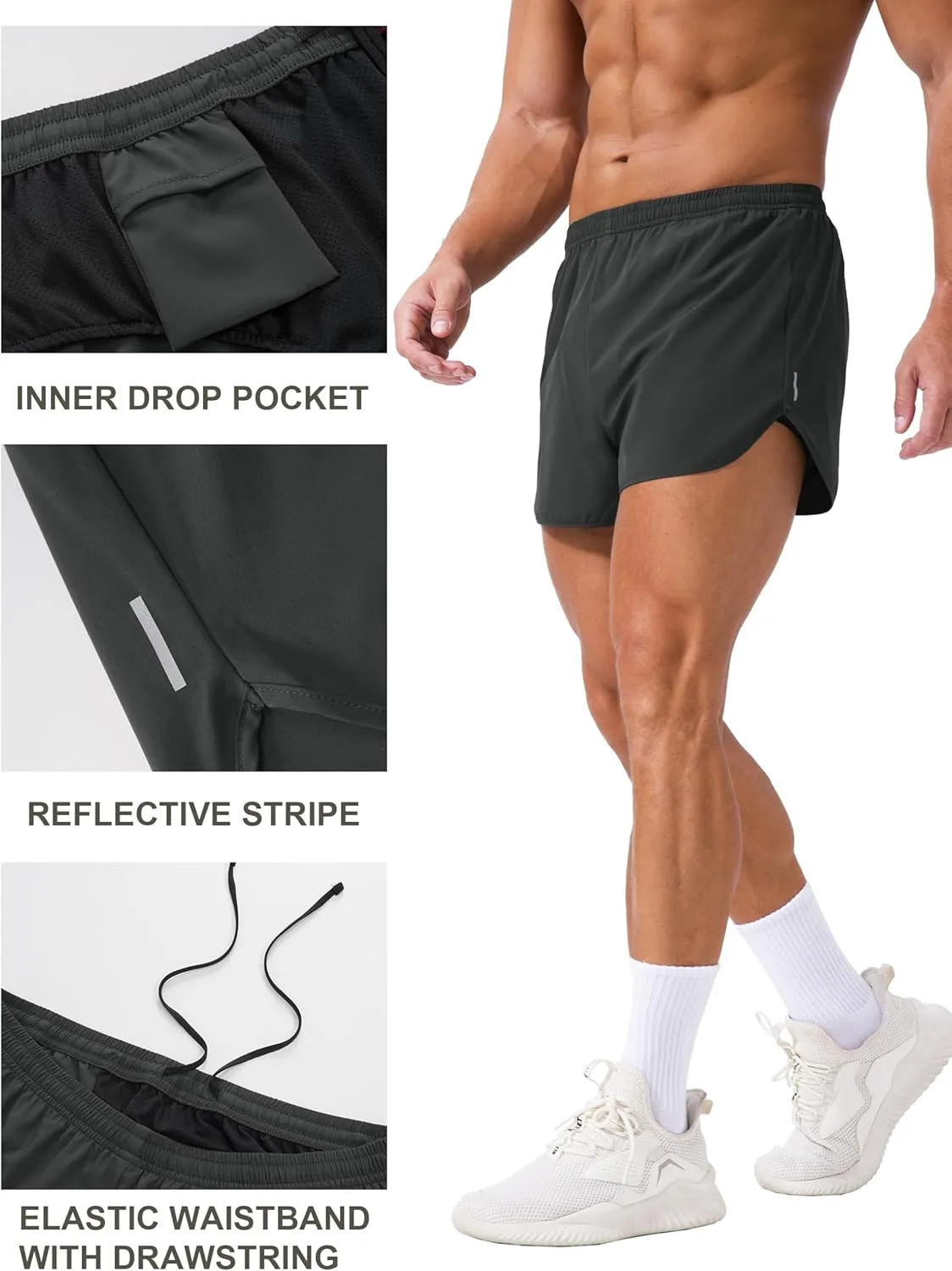 MAGCOMSEN Running Shorts for Men 3 Inch Quick Dry Gym Lightweight Shorts Mens for Athletic Workout with Liner