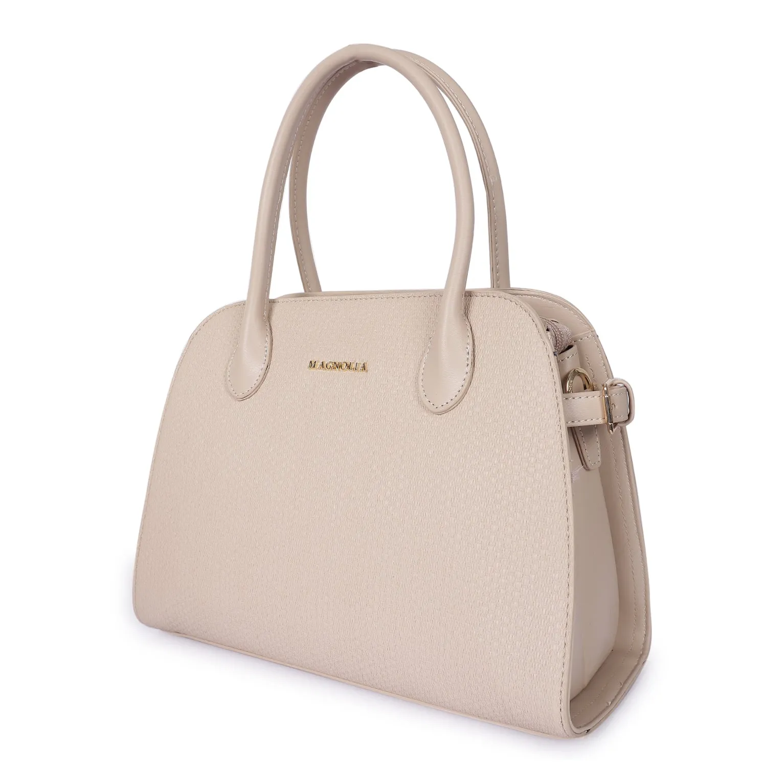 Magnolia Camille Textured Satchel Champange